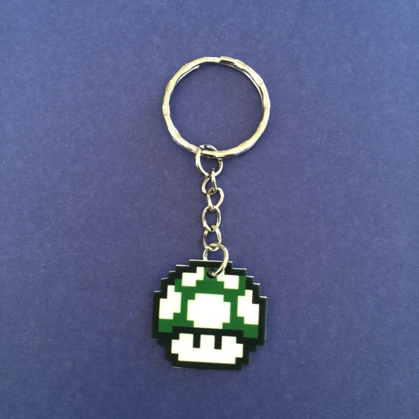 Mario Green Mushroom Keychain