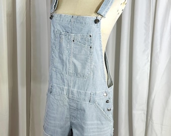 Peto corto vaquero vintage Unionbay Hickory Stripe / talla M / Peto corto estilo clásico de los años 90