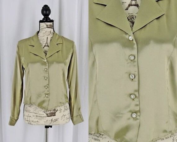 gold satin blouse