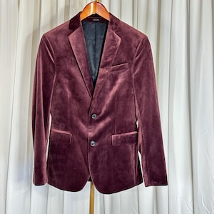 Vintage 70s Purple Velvet Blazer | Unisex Size S | Rock Star Chic | J. Farrar