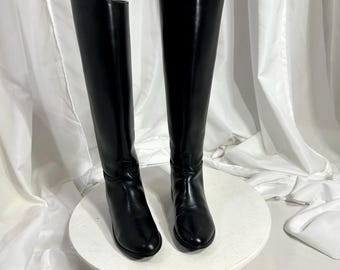 Vintage Devon-Aire Tall Leather Riding Boots - Women's 6.5 B - Made in USA (1999) - English Field Dress Boots Equestrian