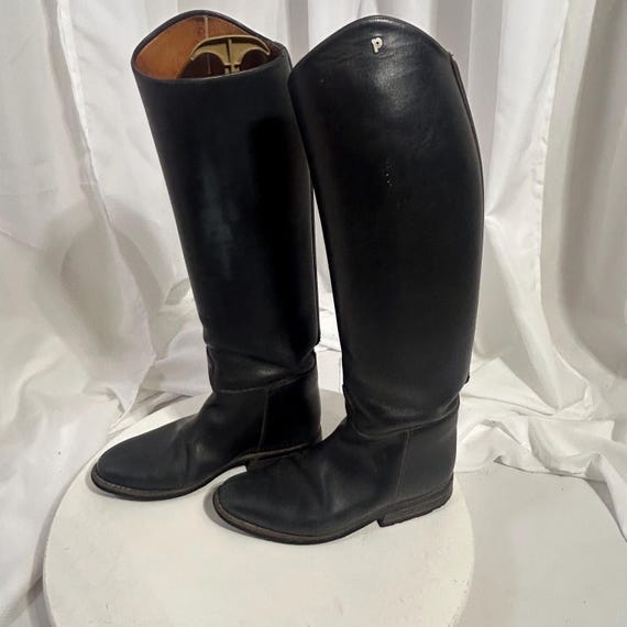 Petrie Dressage Boots | Equestrian Black Leather Tall Riding Boots | US Women's 7 (UK 4.5) | Height 47cm (18.5"), Calf 37cm (14.6") View 4