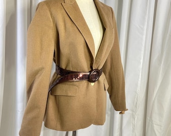 PRISTINE Brooks Brothers 100% Kamelhaar Blazer | Damengröße 8 | Italienischer Walkstoff | Wie neuer Luxus Essential