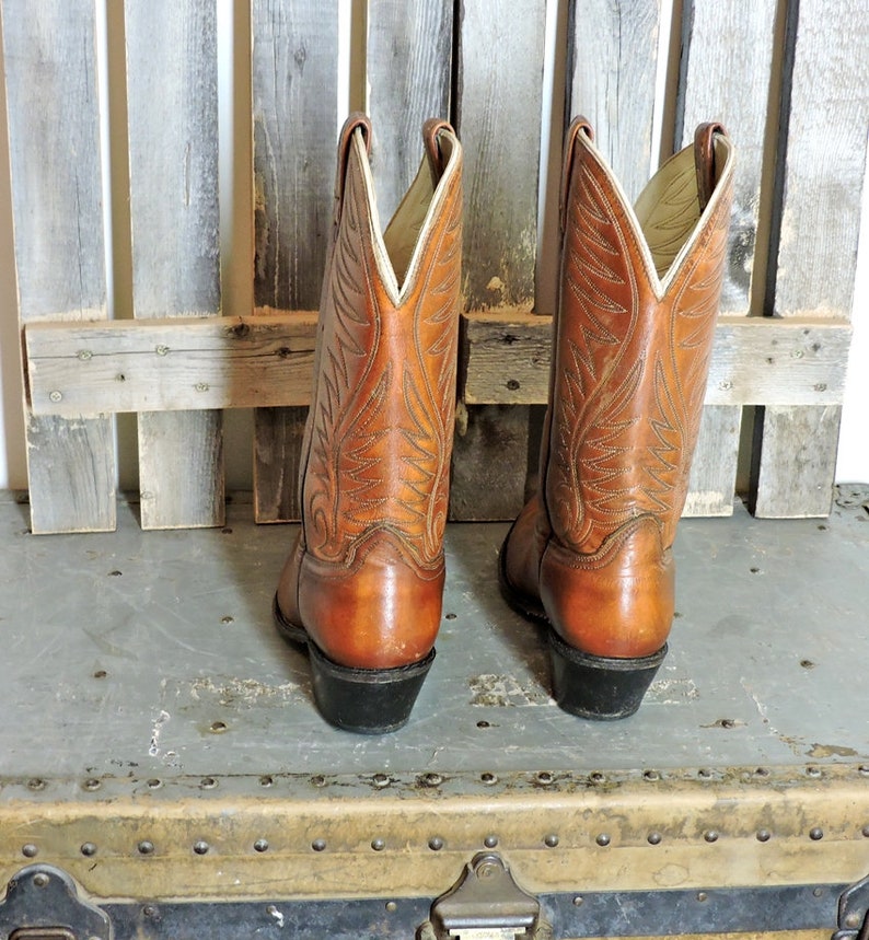 Vintage 70s cowboy boots mens 10 D 1970s Acme boots made in USA brown western boots