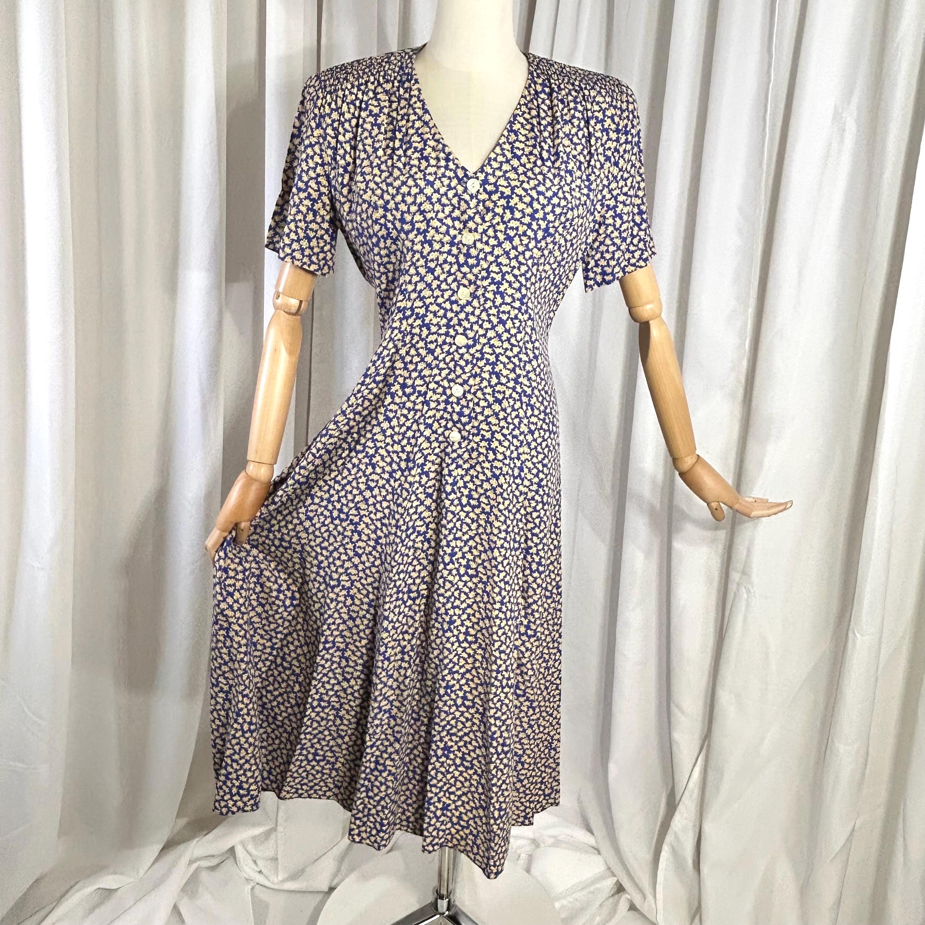 90s Floral Midi Dress | Cottagecore 100% Rayon | Size 6 - Etsy