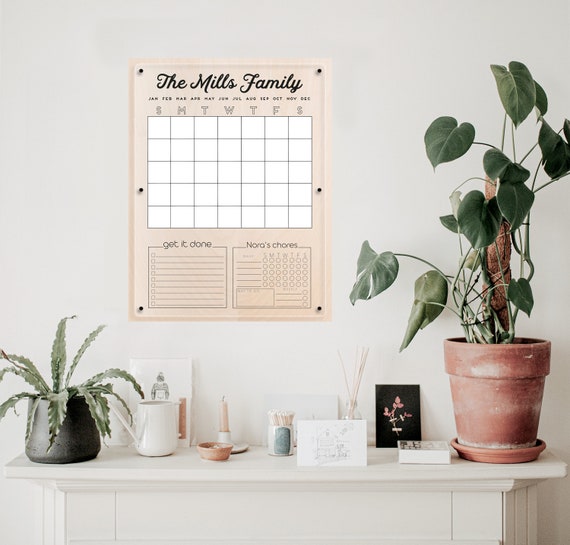 Personalized Family Calendar Clear Acrylic With Custom Etsy