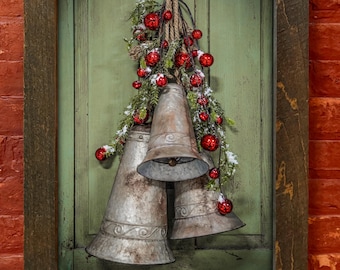 Wall Art, Framed Christmas Bells, Winter Decor, Winter Wall Hanging, 16x20 11x14 8x10, Festive Home Decor, Winter Snow Picture, Christmas