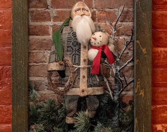 Wall Art, Framed Santa Print, Christmas Decor, Holiday Wall Hanging, 16x20 11x14 8x10, Festive Home Decor, Santa Claus Picture, Christmas