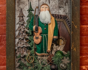 Wall Art, Framed Santa Print, Christmas Decor, Holiday Wall Hanging, 14x20 11x14 8x10, Festive Home Decor, Santa Claus Picture, Christmas
