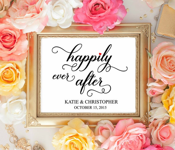 Personalized Happy Ever After Sign Wedding Happily Ever Etsy