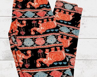 One Size Leggings Elephant Print