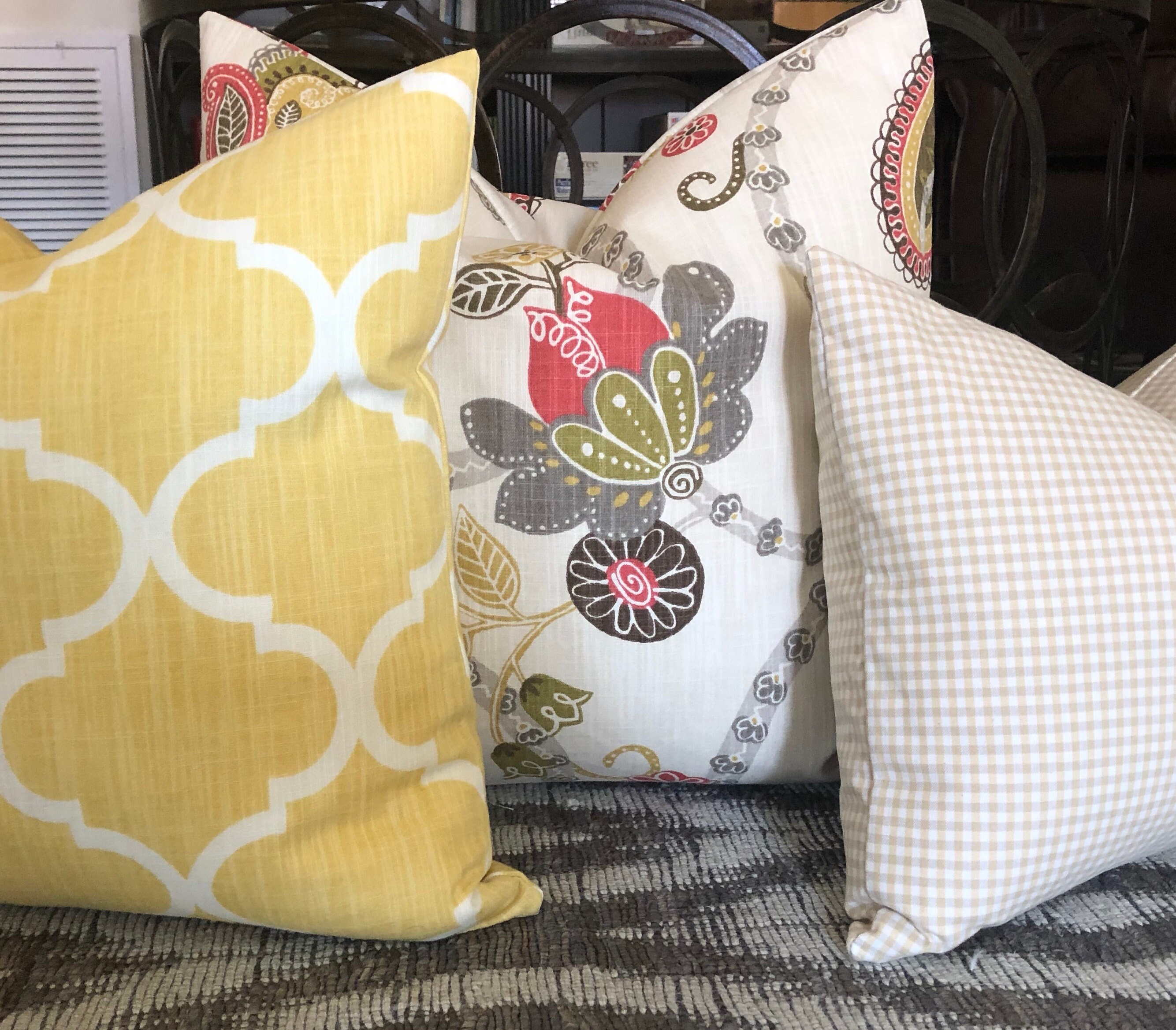 Rustic Yellow Farmhouse Throw Pillow Cushion Cover Decorative Etsy