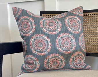 Pink Gray Linen Throw Pillow Covers : Decorative Throw Pillows Lacefield Designs 18X18 20X20 22X22 24X24 Euro Sham Easter Spring Pillow
