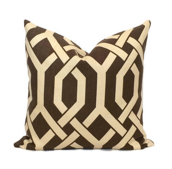 Brown Chocolate Cushion Cover Throw Pillow Trellis Geometric Etsy