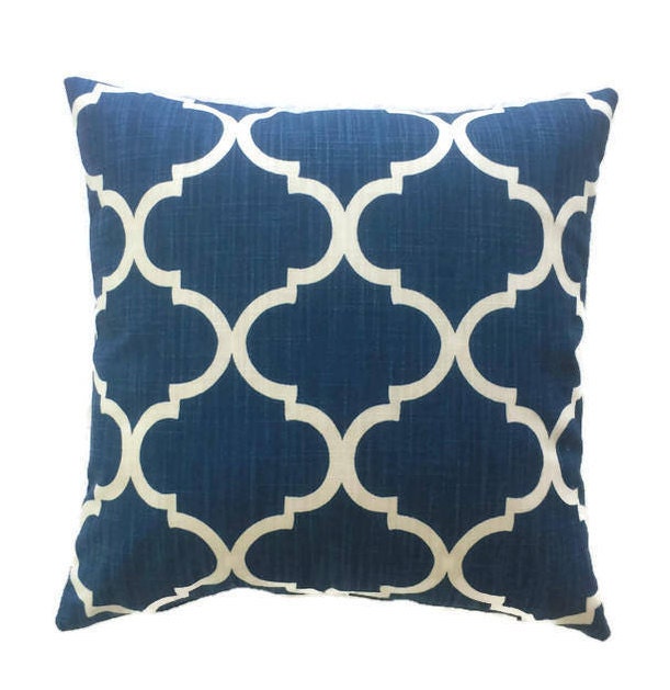French Country Blue Decorative Throw Pillow Cushion Cover Etsy