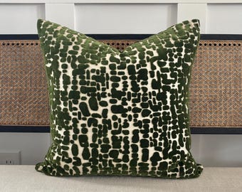Emerald Green Textured Velvet Throw Pillows: Designer Pillow Covers 12X20 12X24 Lumbar Decorative Pillows Hamilton Asher