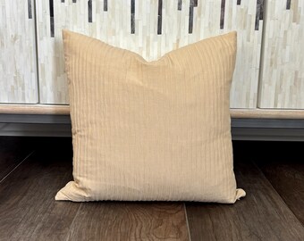 Christian Fischbacher Beige Neutral Textured Pillow Covers: Custom Designer Decorative Throw Pillows 18X18 20X20 22X22 24X24 Lumbar