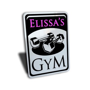 Custom Personalized Gym Sign, Aluminum 7&quot; by 10&quot;, great for present gift idea.  Fitness weights yoga strength training running exercise
