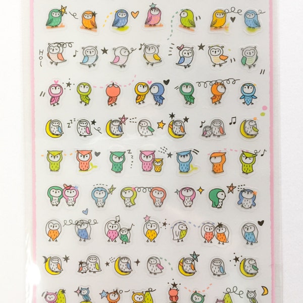 Cute Tiny Owl sticker sheet, planner stickers, cute sticker, japan sticker,  Kikki K, Filofax, tiny sticker, life planner , project life