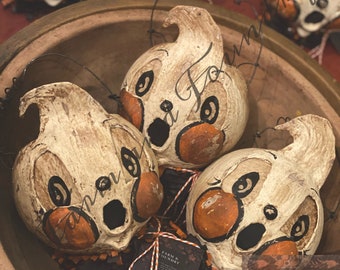 Medium Folk Art Ghost Lantern | Johanna Parker Collaboration| Plaster Art|Halloween Decor| Vintage Halloween| Primitive| Vintage Halloween