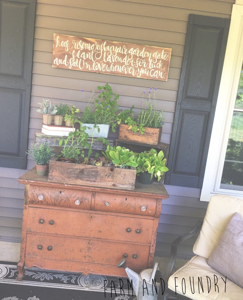 Practical Magic Sign Keep rosemary by your garden gate plant Etsy