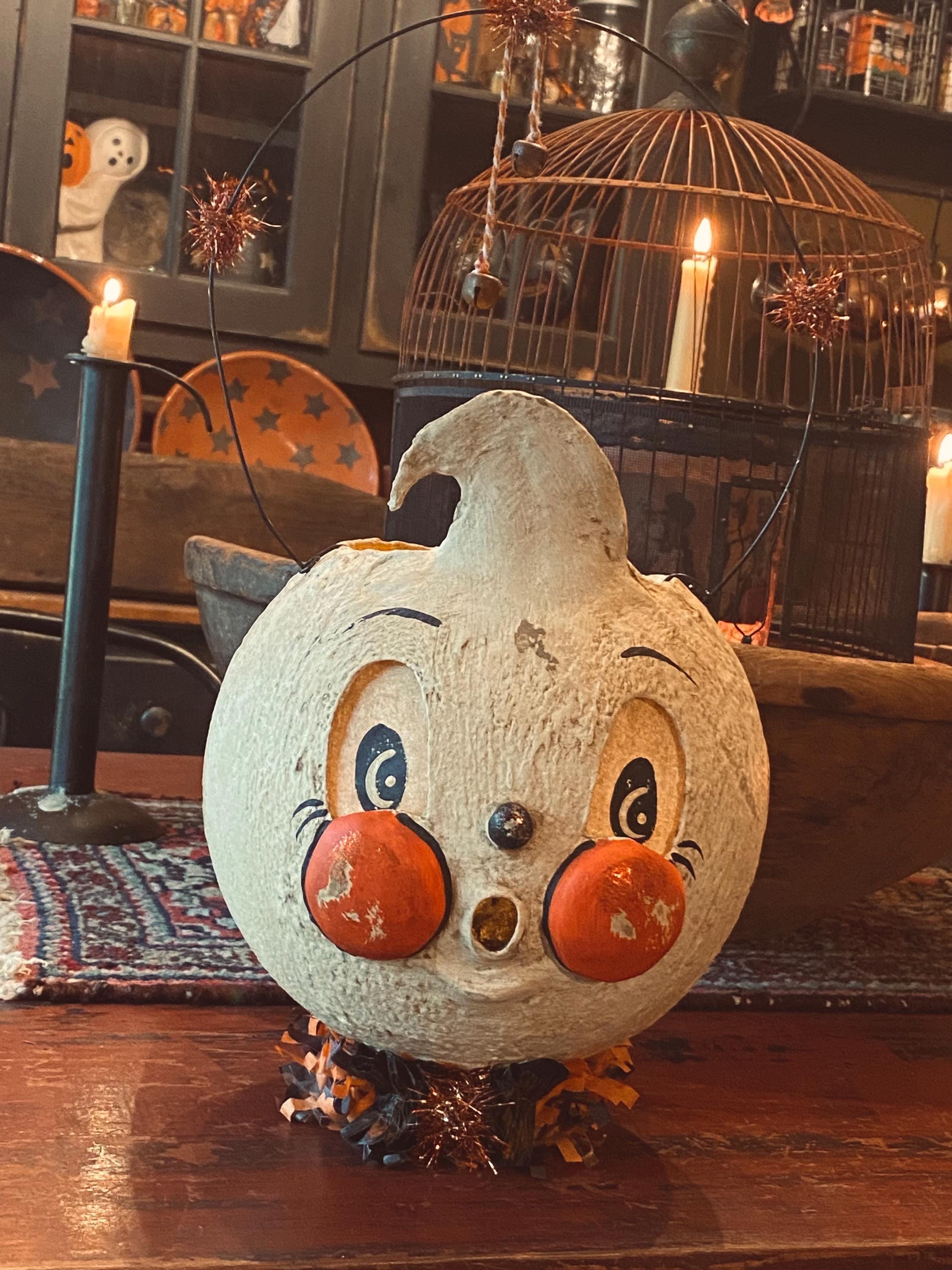Large Papier-mâché Ghost Lantern/candy Bucket| in Collaboration - Main Image