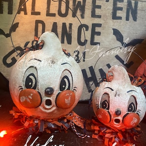 Handmade Small Ghost Lantern| In Collaboration with Johanna Parker| Primitive Folk Decor|Vintage Halloween| Halloween Folk Art