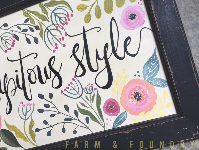 Nursery Decor Business Decor Personalized Sign Teen Bedroom Decor Flowers /& Foliage Sign