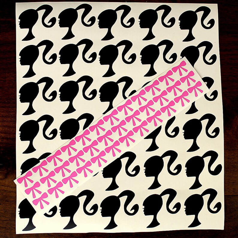 49 barbie head vinyl decal sticker barbie birthday party | etsy