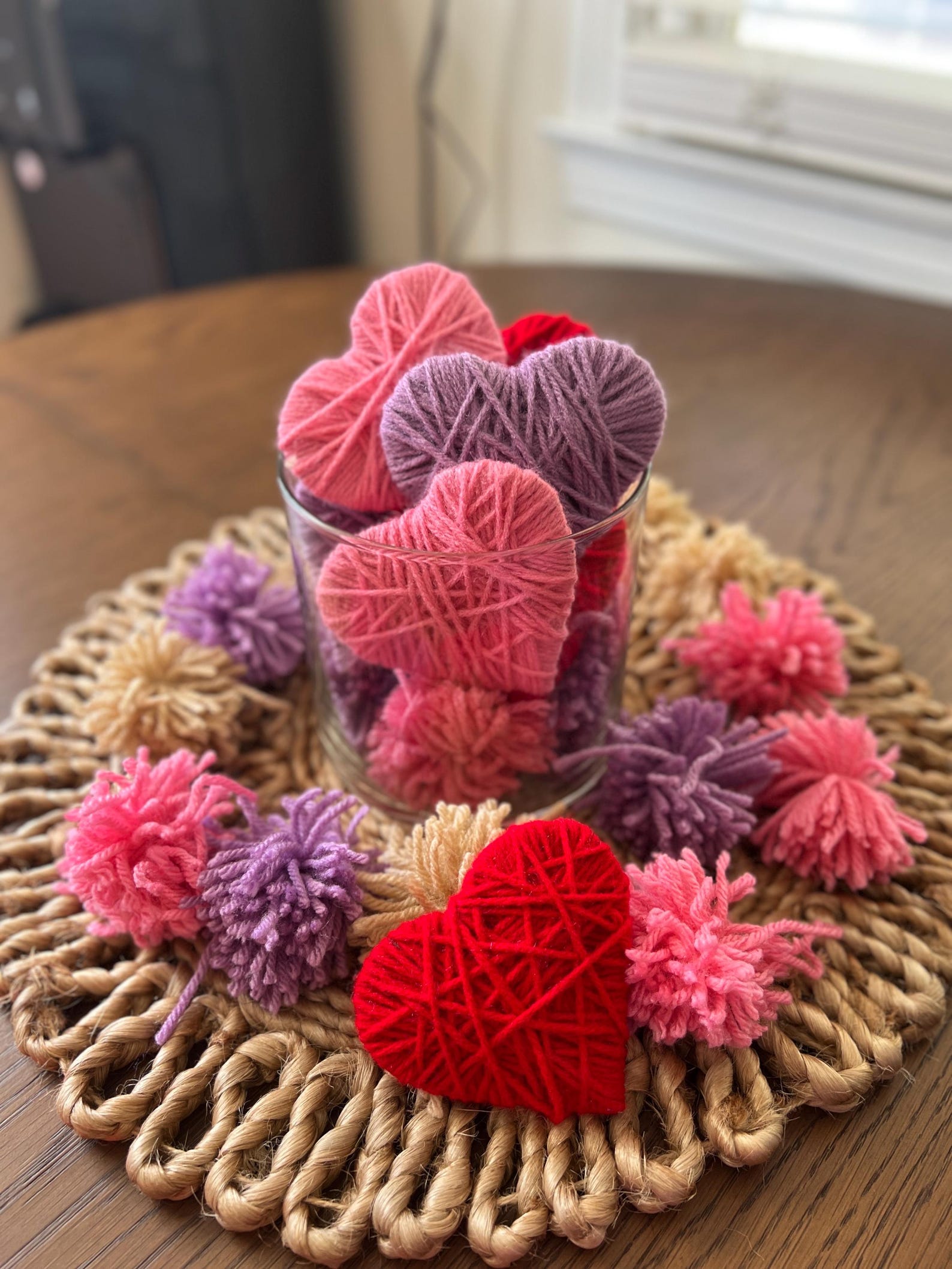 Yarn Heart Ornament – Handmade Valentine Heart Decor (pick 2, 3, 4) - Etsy