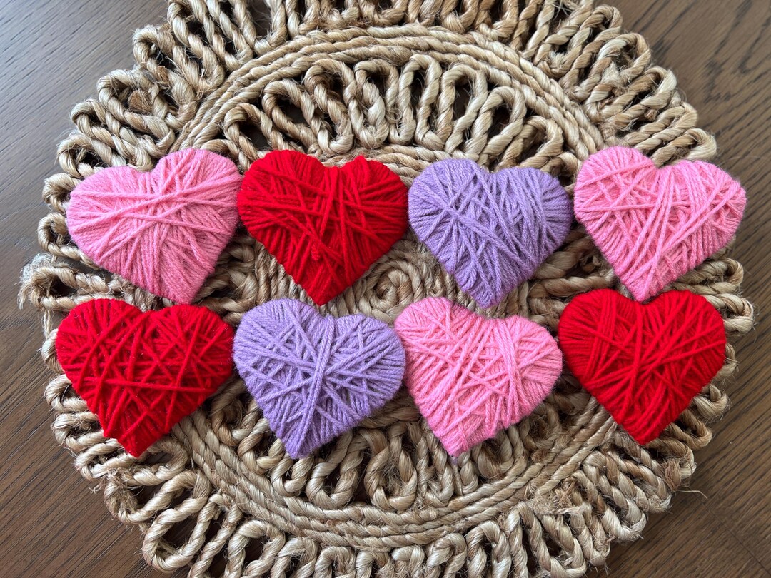 Yarn Heart Ornament – Handmade Valentine Heart Decor (pick 2, 3, 4) - Etsy