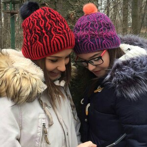 Brioche hat knitting pattern, 2 Color brioche hat women&#39;s, Winter hat women&#39;s PDF, Brioche knit hat pattern, Women&#39;s beanie knitting pattern