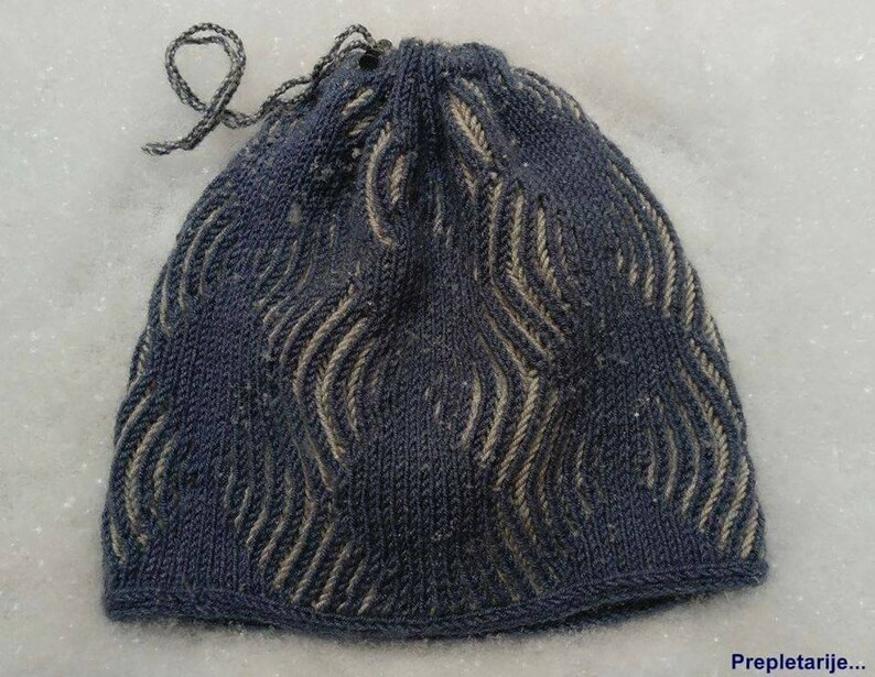 Cowl & hat knitting pattern brioche, knit hat men's, Cowl knitting pattern, Reversible ski hat men's, Winter cowl brioche knitting pattern image 8
