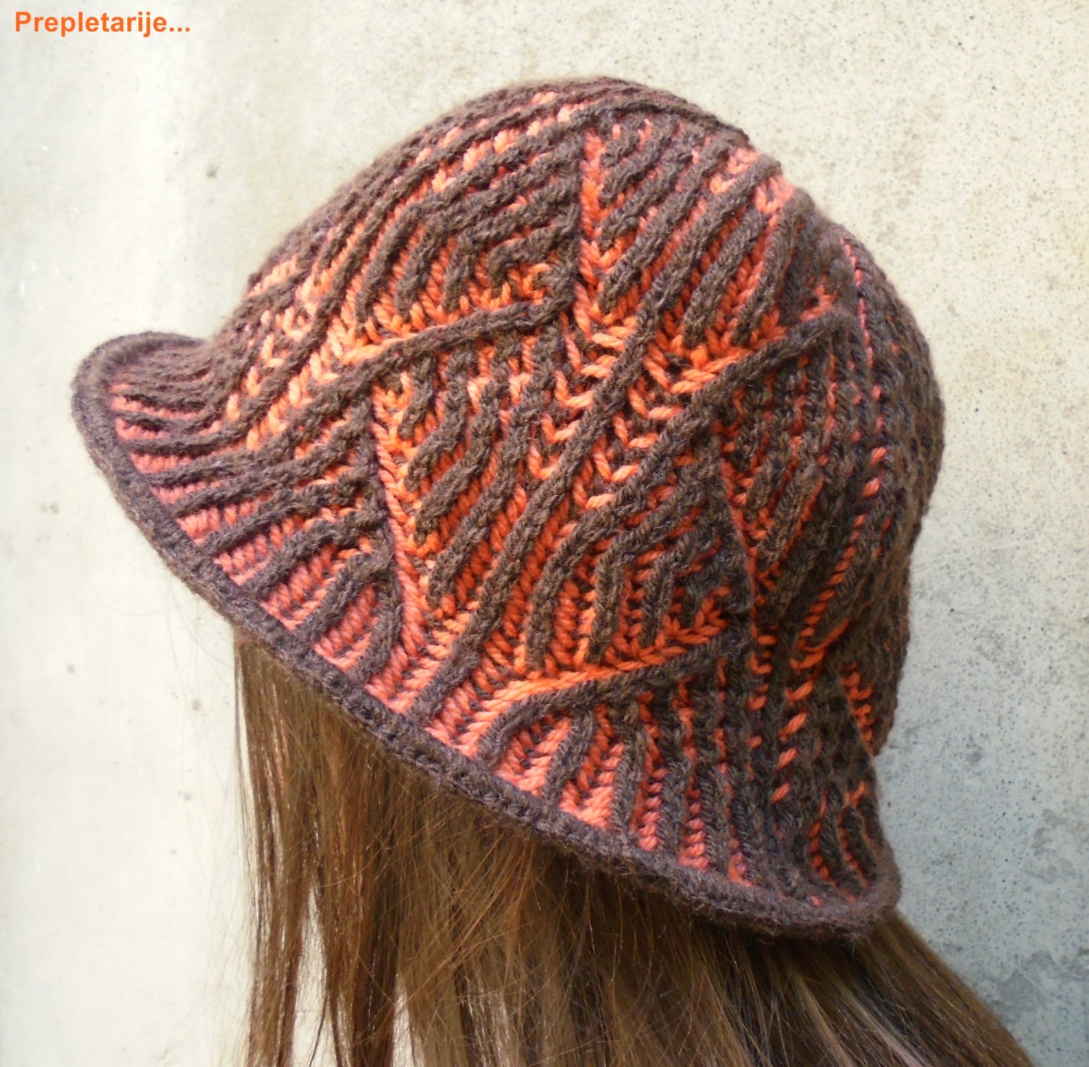 PDF Pattern 2color Brioche knitted winter/summer hat Etsy