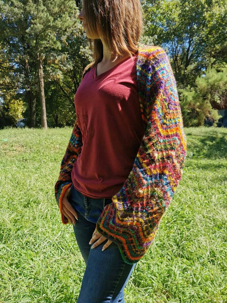 Striped Blanket Scarf Knitting Pattern Colorful Women/'s Knit Shawl Women/'s Striped Transformer PDF Colorful Knit Chevron Striped Poncho PDF