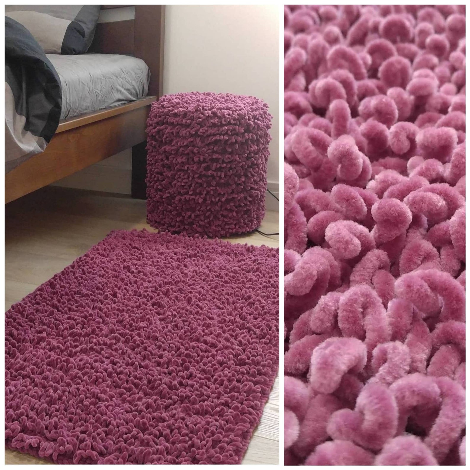 Stool Round Cover Dressing Table Stool Cover Fluffy Crochet Velvet