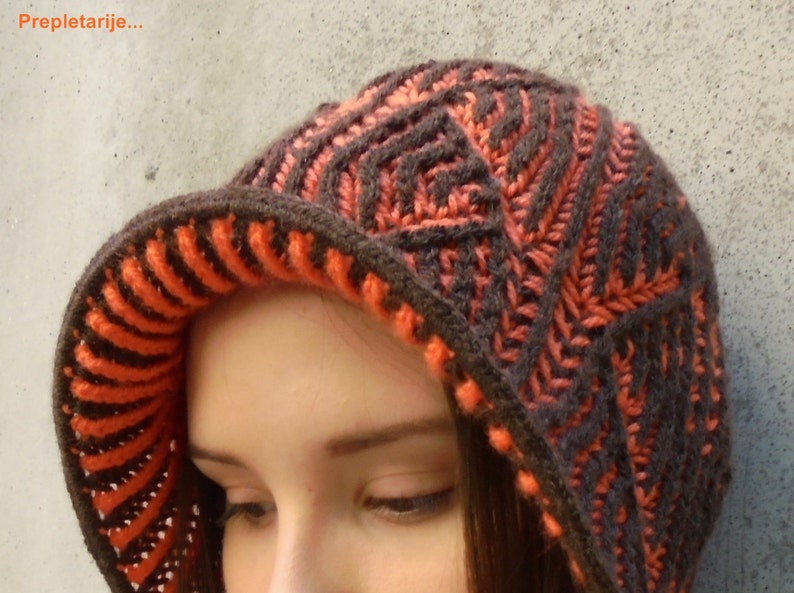 PDF Pattern 2color Brioche knitted winter/summer hat Etsy