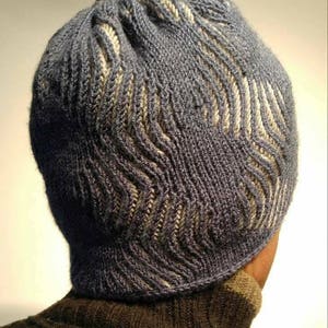 Cowl & hat knitting pattern brioche, knit hat men's, Cowl knitting pattern, Reversible ski hat men's, Winter cowl brioche knitting pattern image 6