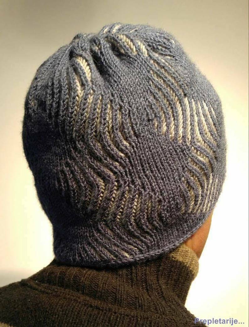 Cowl & hat knitting pattern brioche, knit hat men's, Cowl knitting pattern, Reversible ski hat men's, Winter cowl brioche knitting pattern image 6