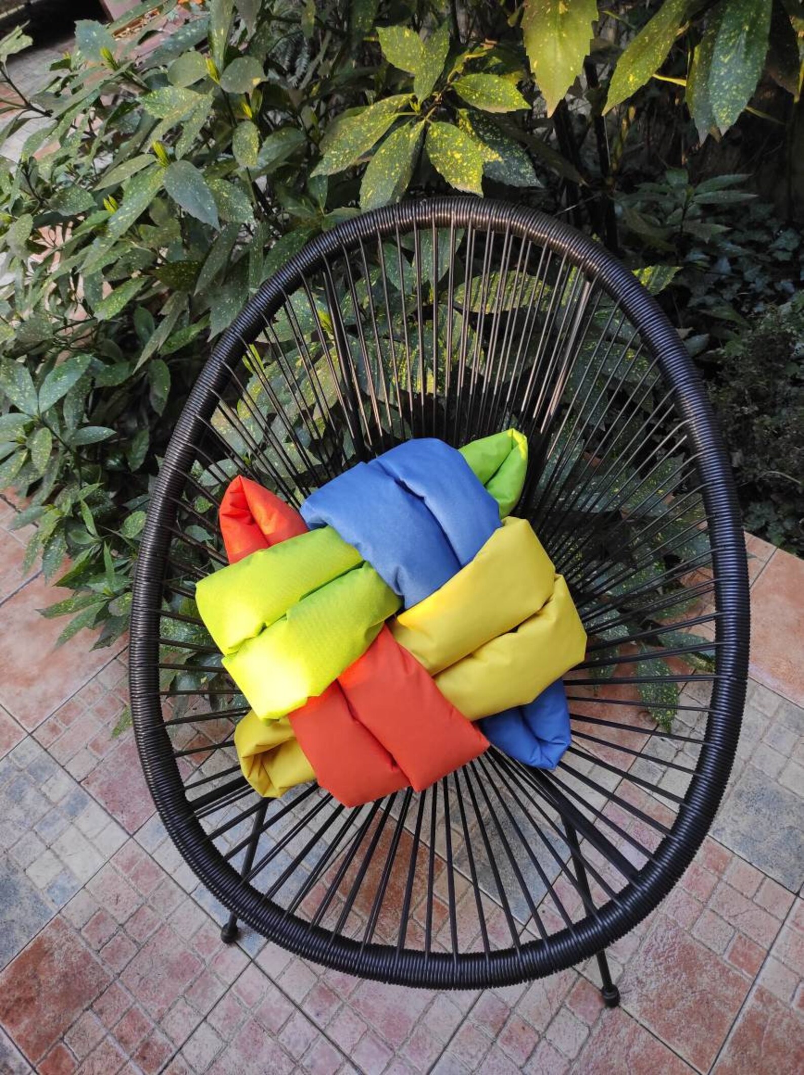 Colorful Playful Pillow Unique Outdoor Throw Pillow Flat Knot Etsy