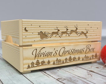 Personalised Christmas Eve Box, Christmas Eve Box, Christmas Eve Crate, Personalized Christmas Crate, Custom Christmas Eve Box, Xmas Eve