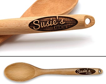 Personalized Wooden Spoon, Engraved Wooden Spoon, Personalized Spoon, Wooden Spoon, Gift for Her, Baking Gift, Cooking Gift, Engraved Spoon