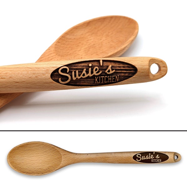 Personalized Wooden Spoon, Engraved Wooden Spoon, Personalized Spoon, Wooden Spoon, Gift for Her, Baking Gift, Cooking Gift, Engraved Spoon