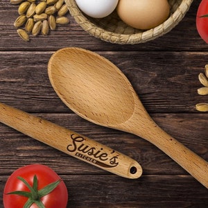Engraved Wooden Spoon, Kitchen Spoon, Personalized Spoon, Wooden Spoon, Gift for Her, Baking Gift, Cooking Gift, Engraved Spoon