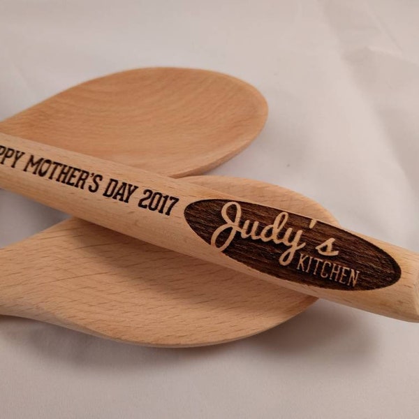 Custom Spoon Happy Mother's day 2020 Customized Gift for mom Personalized wooden spoons cooking lover gifts under twenty dollars