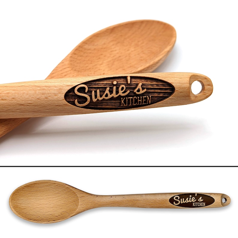 Personalized Wooden Spoon, Engraved Wooden Spoon, Personalized Spoon, Wooden Spoon, Gift for Her, Baking Gift, Cooking Gift, Engraved Spoon Bild 1