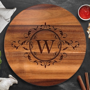 Lazy Susan Personalized, Custom Lazy Susan, Turntable, Lazy Susan Turntable, Wine Barrel Lazy Susan, Engraved Wood, Personalized Lazy Susan