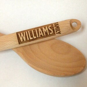 Wooden Spoon, Family Gift, Engraved Wooden Spoon, Personalized Spoon, Wooden Spoon, Gift for Her, Baking Gift, Cooking Gift, Engraved Spoon image 5