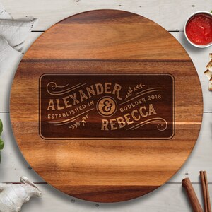 Custom Lazy Susan, Personalized Cutting Board, Engraved Cutting Board, Custom Cutting Board, Wedding Gift, Anniversary Gift, Christmas Gift