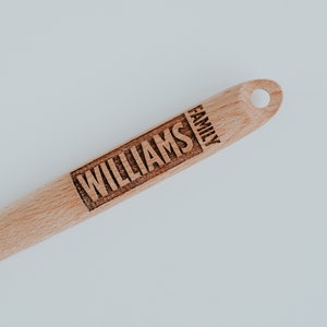 Wooden Spoon, Family Gift, Engraved Wooden Spoon, Personalized Spoon, Wooden Spoon, Gift for Her, Baking Gift, Cooking Gift, Engraved Spoon image 8